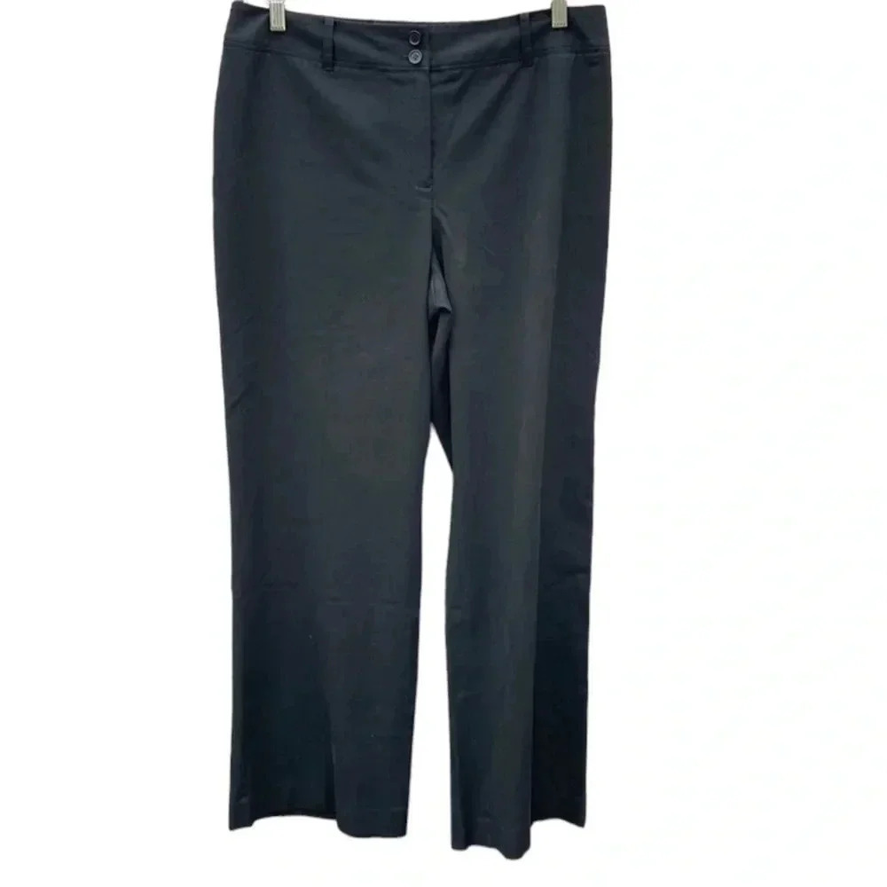 Ann Taylor Loft size 14 stretch minimalist black trousers, Inseam 29"